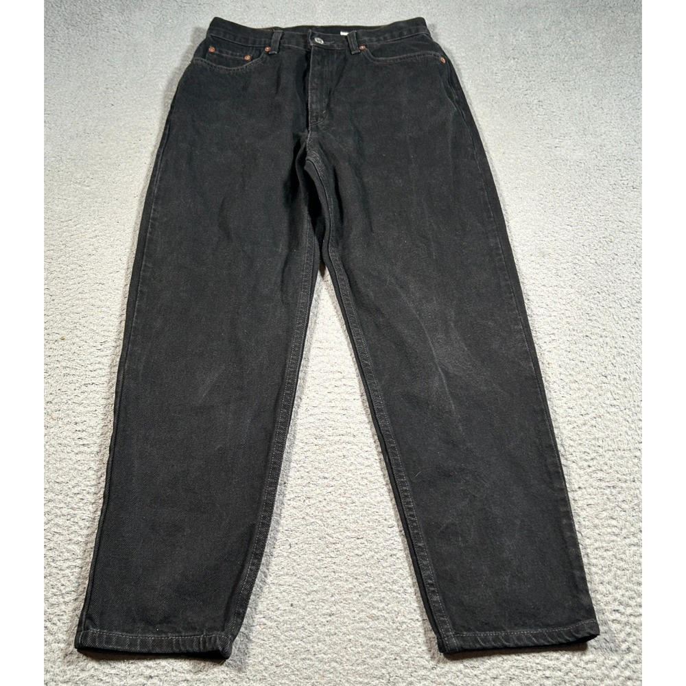 Vintage Levi's 512 Jeans Womens 28x27 Black Denim Stretch Slim‎ Tapered Leg